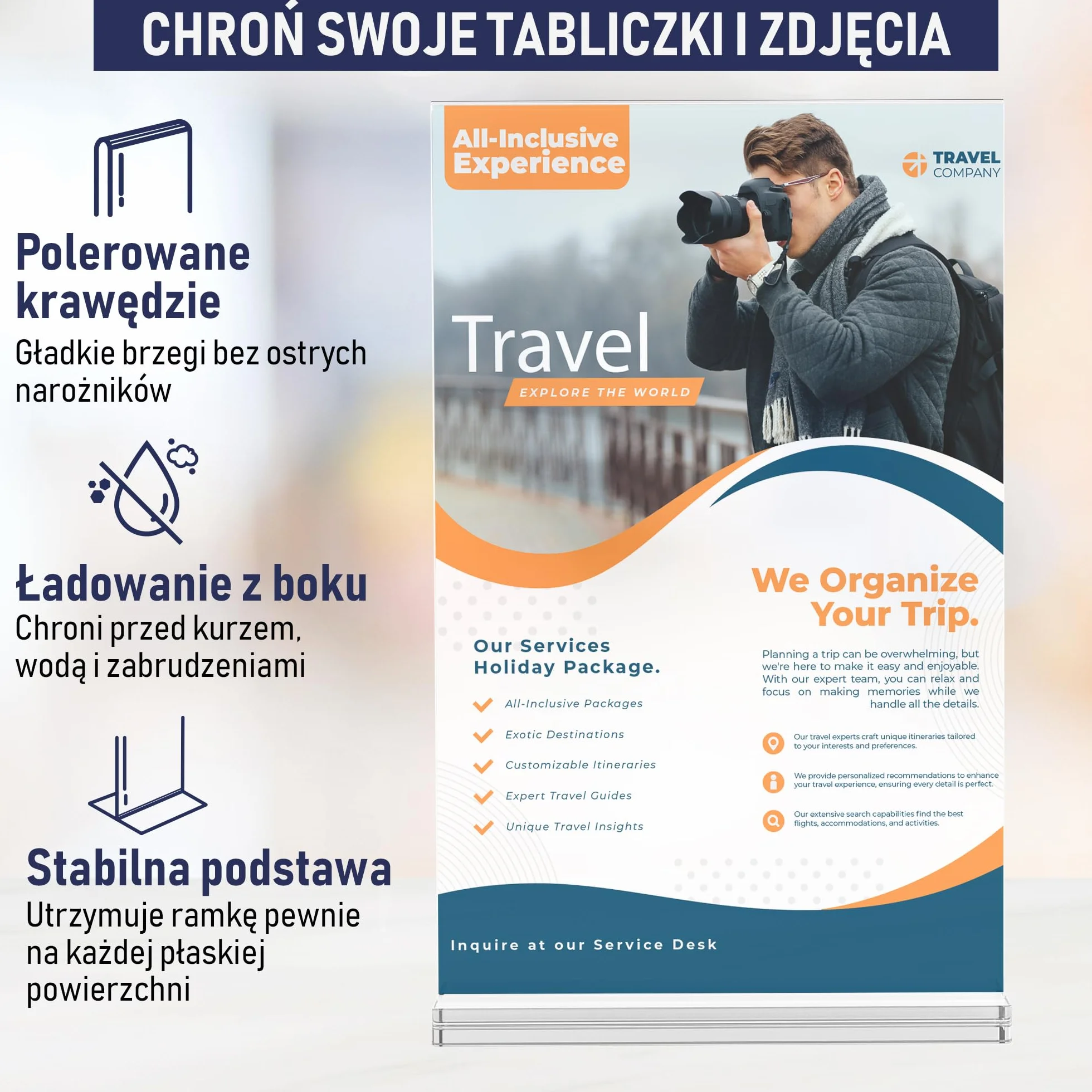 Stojak Akrylowy A5 Zestaw 6 Szt. Dwustronna Ramka Polerowane Krawędzie