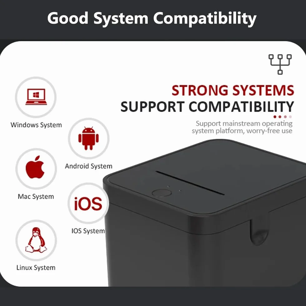Drukarka POS, Termiczna Drukarka pokwitowań USB 58 Mm, Restauracyjna Drukarka Kuchenna z automatyczną obcinarką, Drukarka Etykiet USB dla Systemów Mac, Linux, IOS i