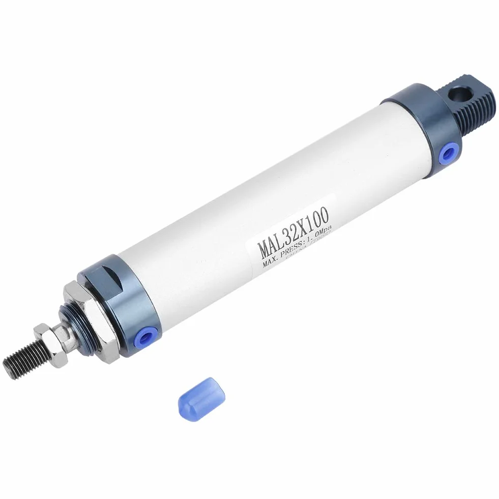 Cylinder Pneumatyczny, średnica 32 Mm, Skok 25/50/75/100 Mm Mini Cylinder Pneumatyczny Pojedynczy Pręt ze Stopu Aluminium Pneumatyczne Powietrze Dwustronnego Działania,
