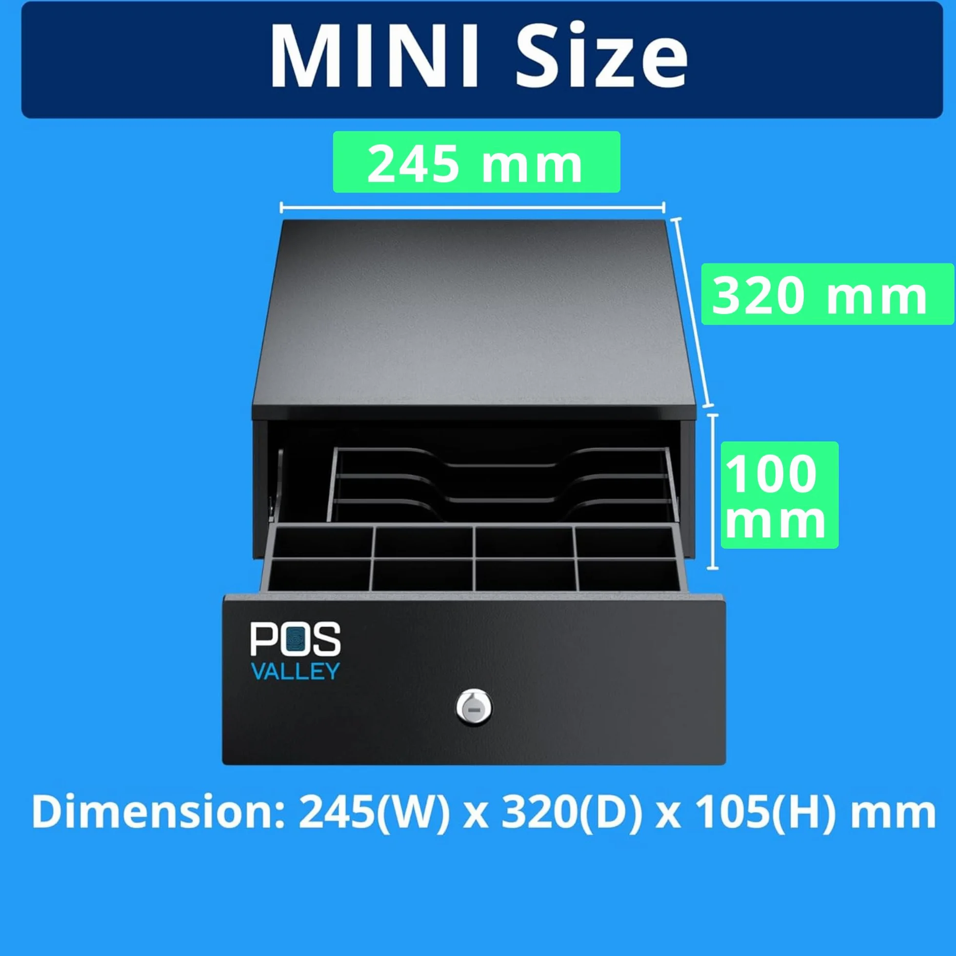 Mini szuflada na kasę fiskalną, otwierana drukarka POS, kasa fiskalna (CZARNY)