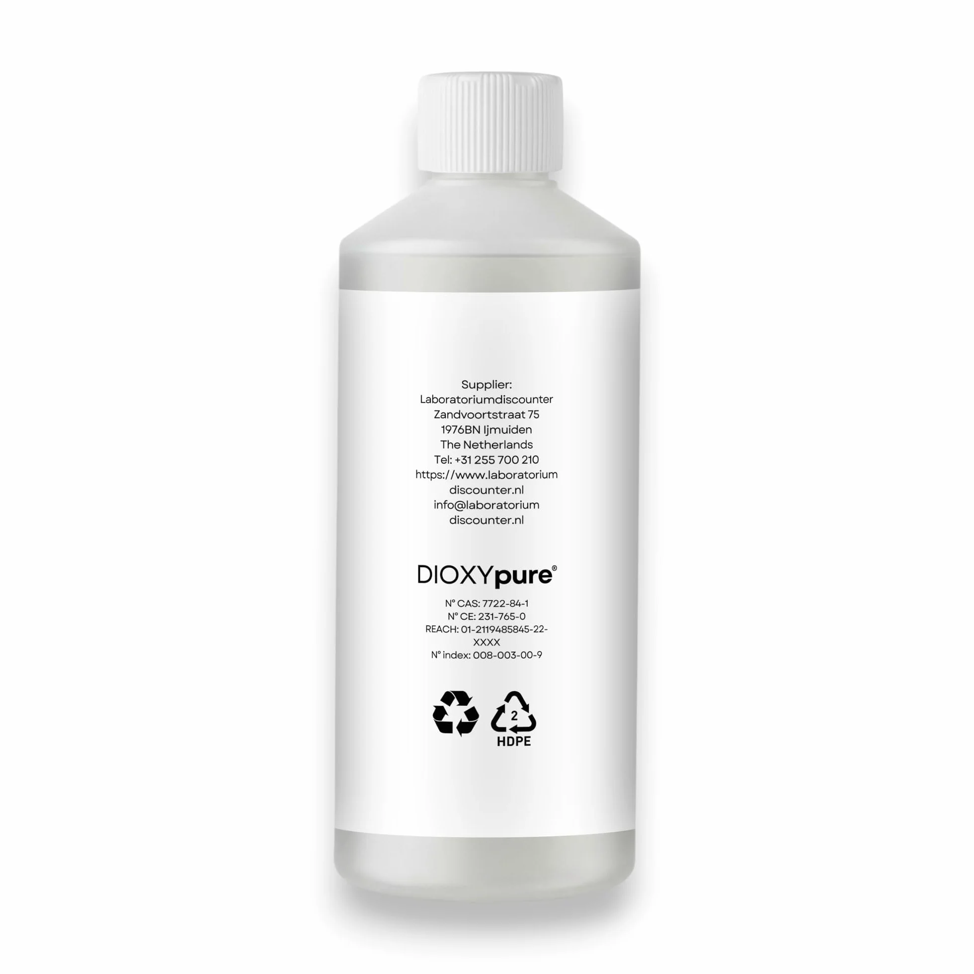 Nadtlenek wodoru spożywczy 3% - 500 ml - H2O2 - nadtlenek wodoru - bez stabilizatorów i dodatków - Wielofunkcyjny naturalny środek czyszczący - Nakrętka zabezpieczająca dla dzieci