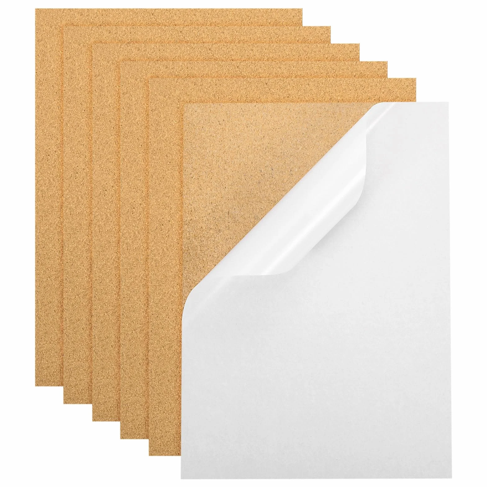 QUARKZMAN 6 sztuk samoprzylepnych arkuszy korka, 11,7 "x 8,3" prostokątne izolowane arkusze korka do rzemiosła podstawki dekoracja ścienna (grubość 1 mm)