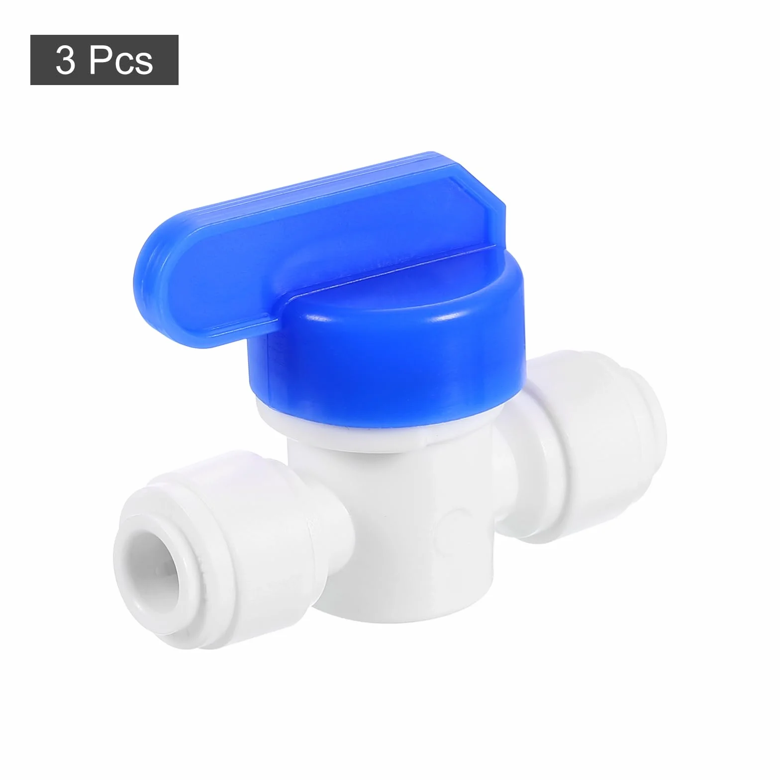 QUARKZMAN Push to Connect złączka śrubowa 1/4" OD x 1/4" OD szybkozłączka rurowa zawór kulowy do RO biały niebieski 6-6 mm