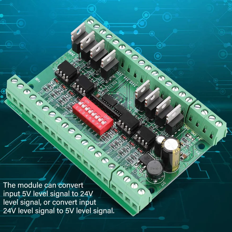 8-5V 24V 8-kanałowy konwerter poziomów logicznych, konwerter sygnału prostokątnego Npn/Pnp-do-Npn, konwerter poziomu modułu 10 MHz