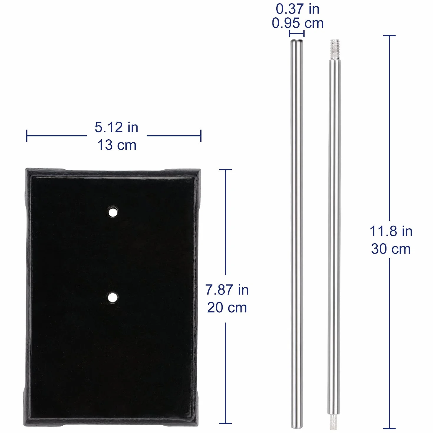 Labasics Stojak laboratoryjny żeliwny 200 x 135 mm pręt 570 mm