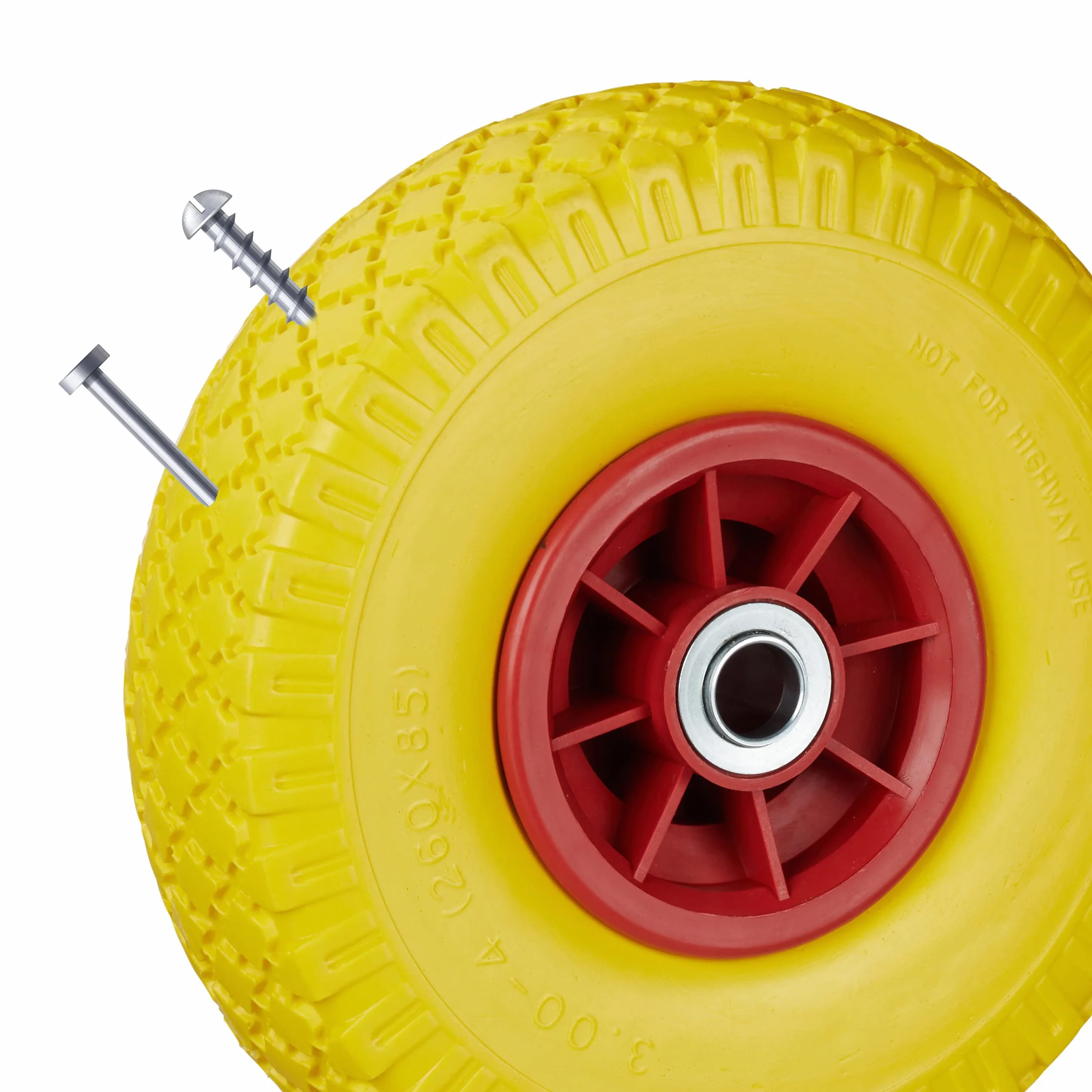 Relaxdays koło do wózka transportowego 3,00-4" oś 20 mm 80 kg pełna guma odporne na przebicie