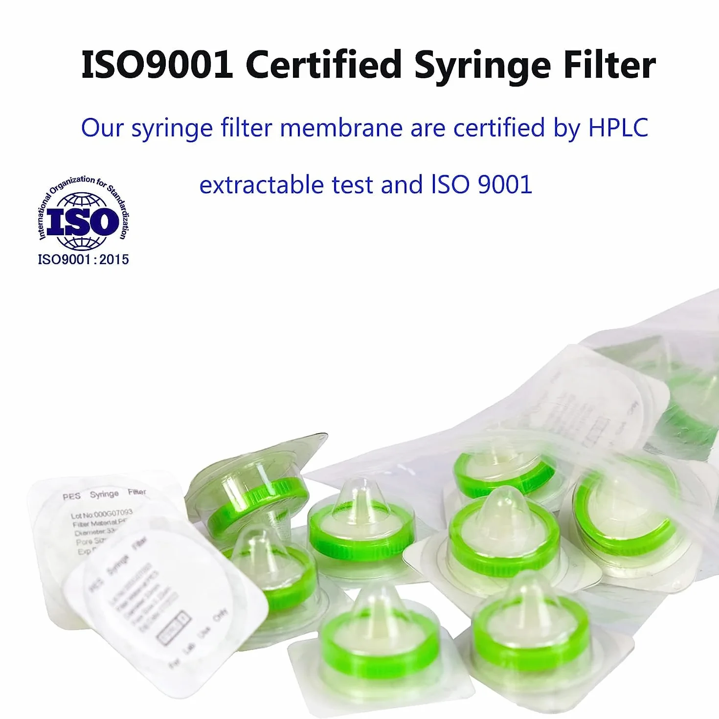 20 sztuk filtrów do strzykawki sterylne membrany PES o średnicy 33 mm i porach 0,22 um, filtry igłowe do HPLC i GC, filtracja laboratoryjna o wysokiej wydajności
