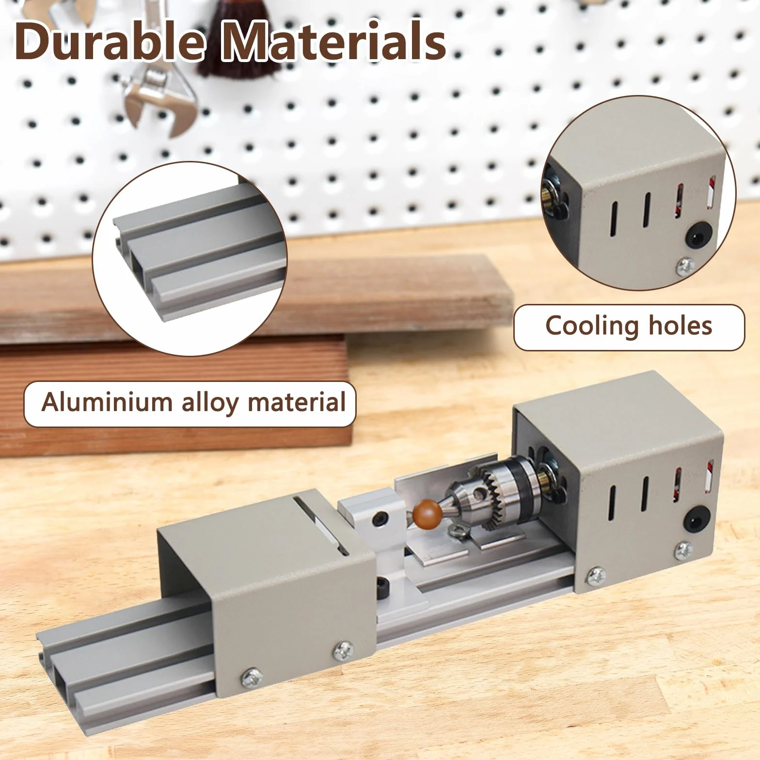 Mini tokarka do metalu 96 W 4000-9000 obr/min 7 prędkości zakres zacisku 0,6-6 mm stołowa