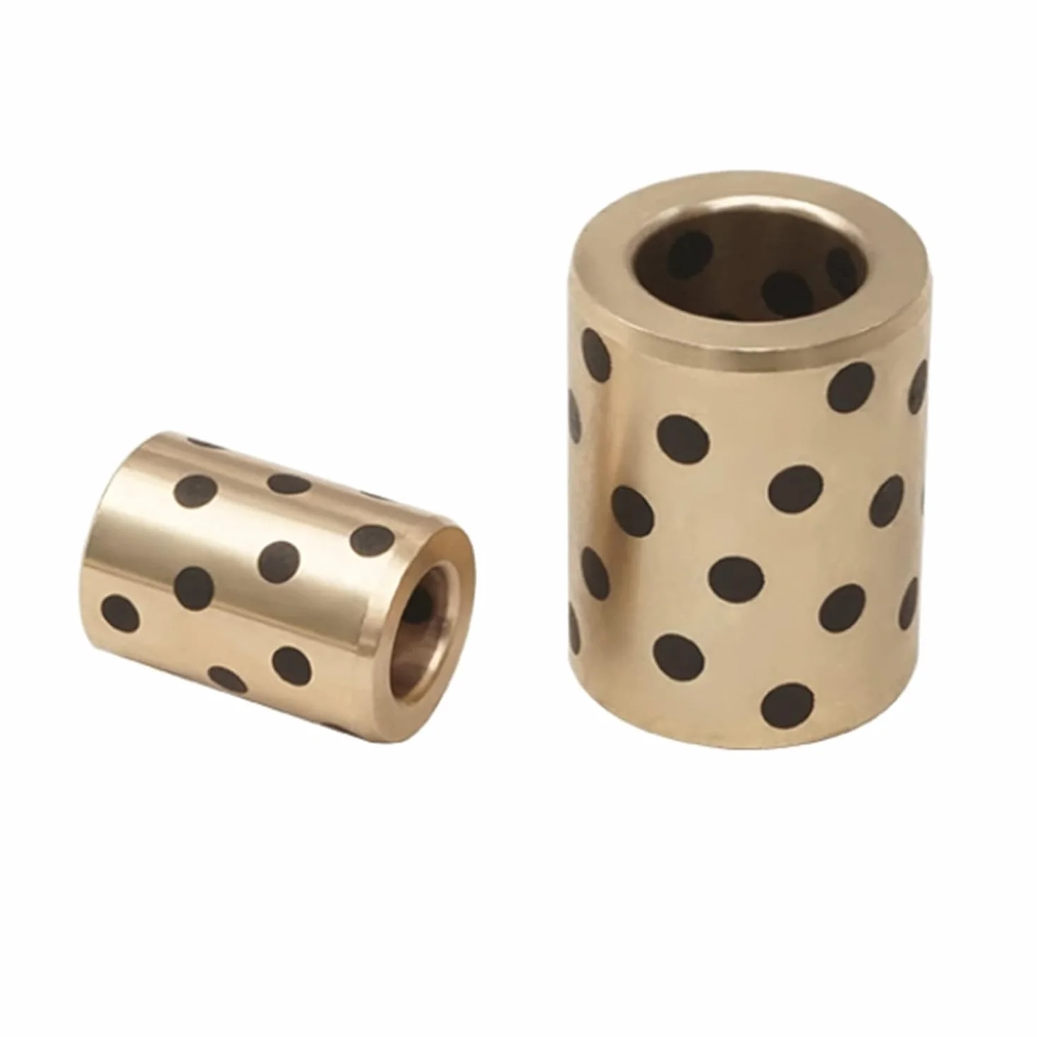 Graphite Copper Bushings, 2pcs Type Oil-Free Self-lubricating Graphite Copper Bushings, Inner Diameter 6mm, Outer Diameter 10mm, Bearing Straight Cylindrical Sliding Guide Bushings Sleeve6x10x30mm (C