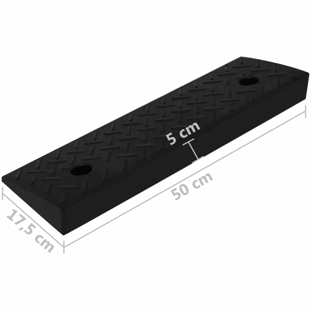 vidaXL Najazdy krawężnikowe gumowe 2 szt. 50 x 17,5 x 5 cm