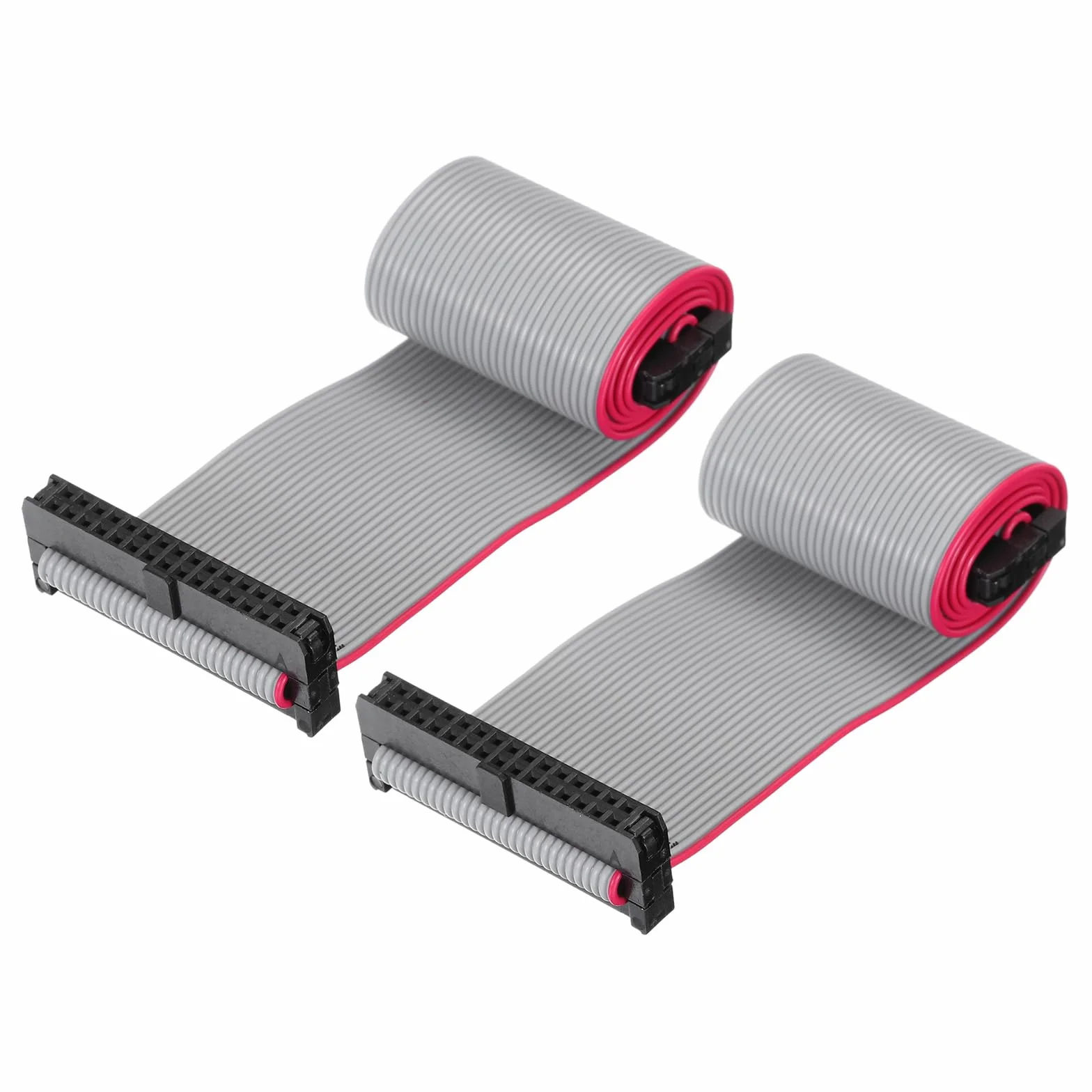 QUARKZMAN IDC 30-biegunowy płaski kabel taśmowy, 2,0 mm Pitch FC do wtyczki FC, długość 30 cm, szary przewód zworkowy do komputera LED wyświetlacza DVD, 2 sztuki