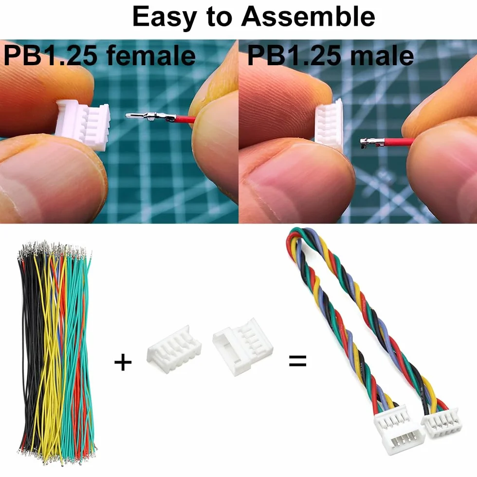 Złącza męskie i żeńskie 1,25 mm JST Molex PicoBlade do 13 cm Pixhawk silikonowy kabel