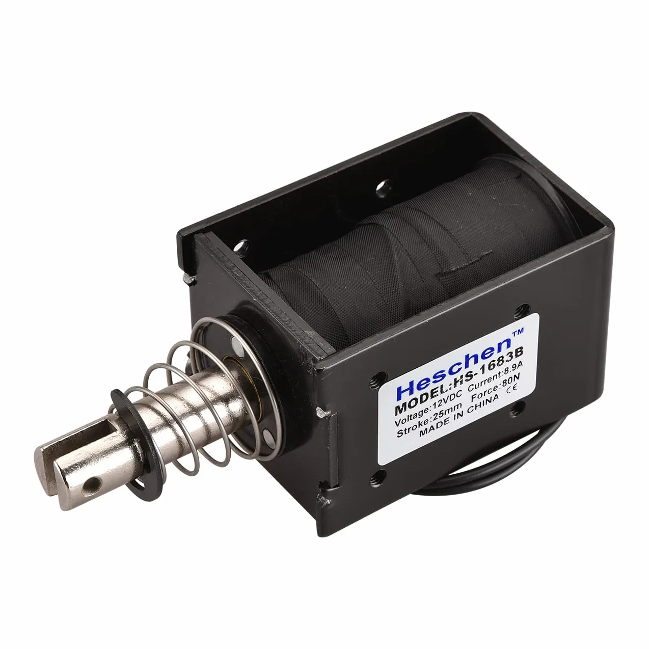 Heschen Elektromagnes HS-1683B DC12V 8,9A skok 25 mm siła 80N Push Pull