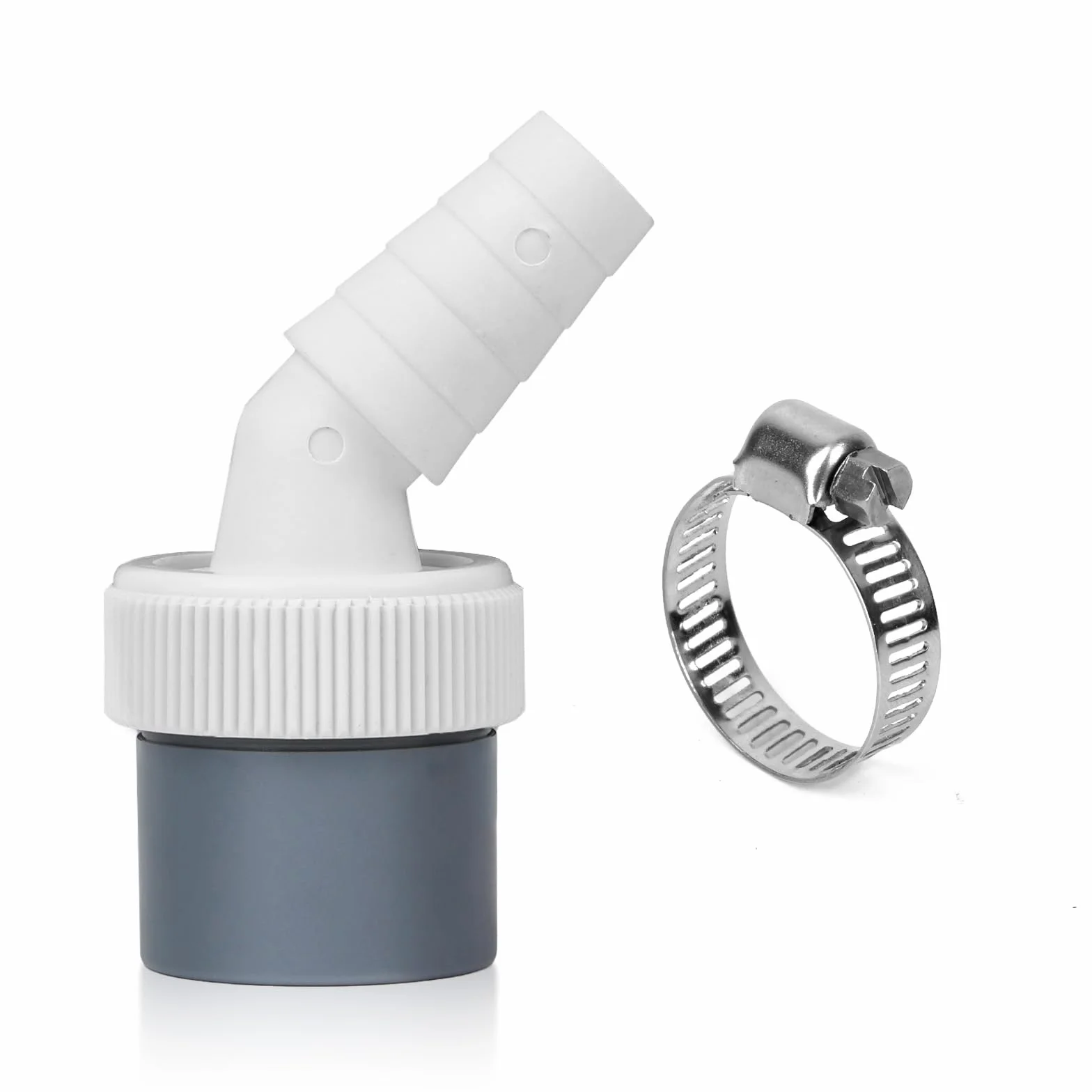 Adapter odpływowy do pralki 18-24 mm – przyłącze do pralki, adapter odpływu zmywarki, końcówka węża odpływowego z obejmami do zmywarki do naczyń, suszarek, pralek