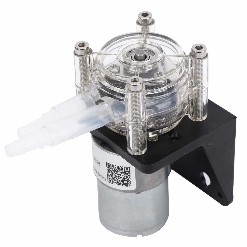 Pompa perystaltyczna o dużym przepływie, odporna na korozję, z przezroczystą głowicą PC, 500 ml/min, pompa perystaltyczna z kluczem (12 V)