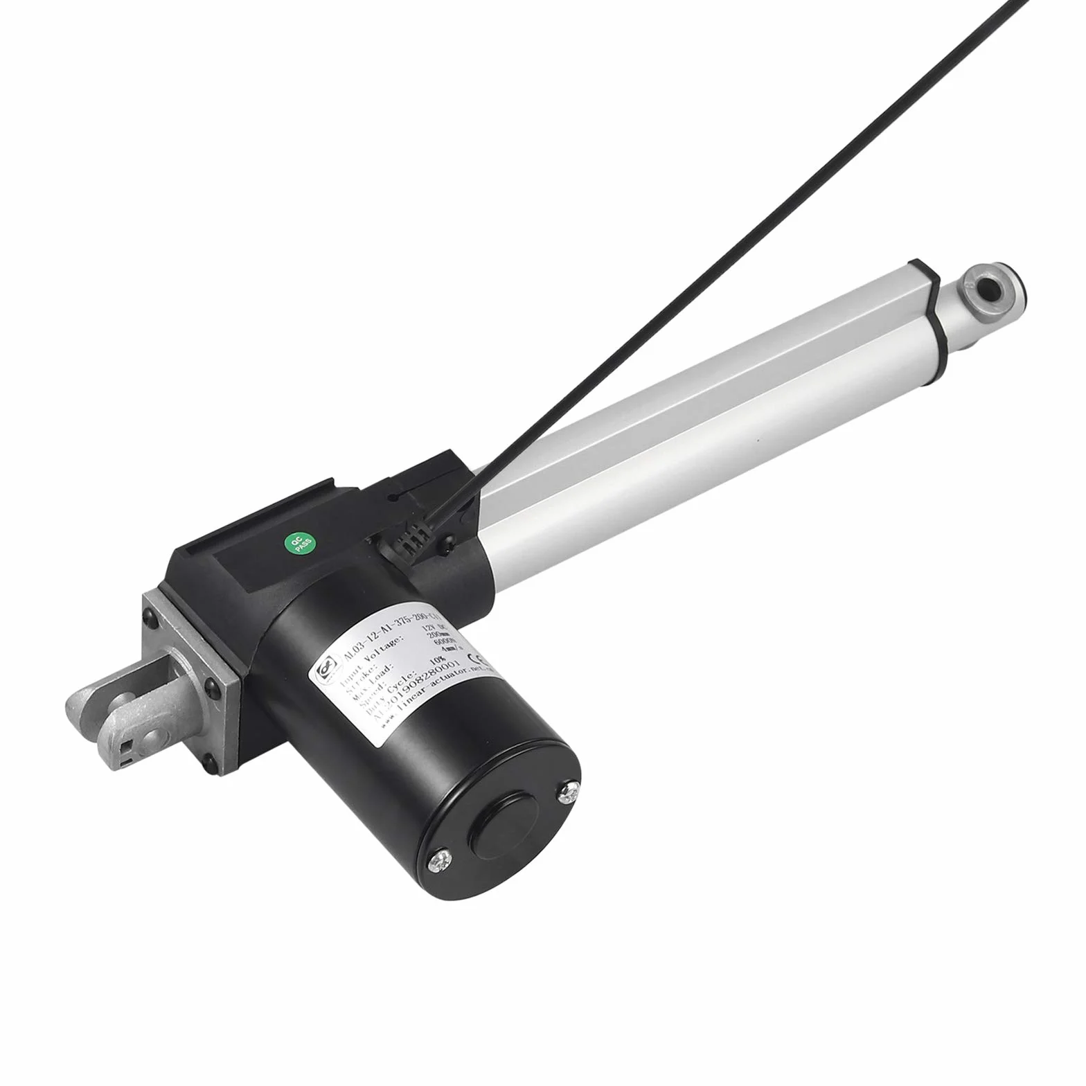Justech Napęd liniowy DC 24 V Heavy Duty 6000N/1280 LBS 200 mm/8 cali liniowy napęd ruchu ze stopu aluminium do elektrycznych otwieraczy drzwi, automatycznych maszyn RV