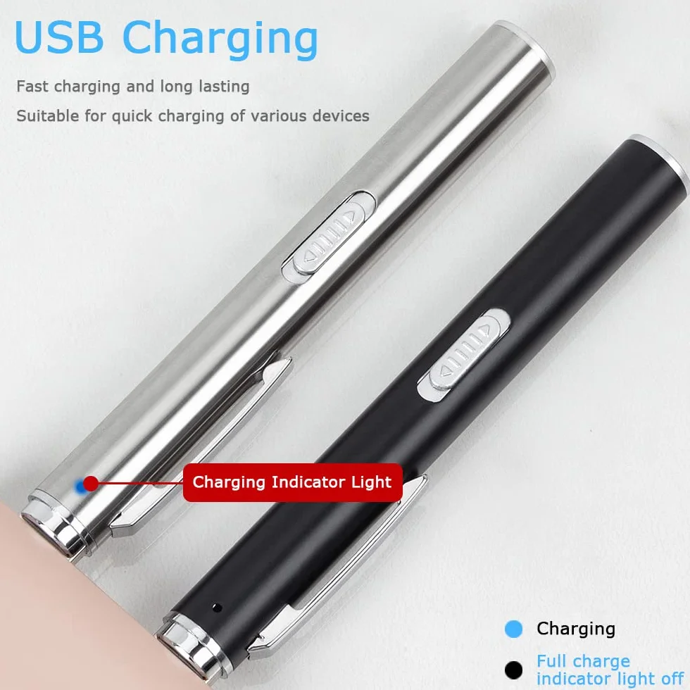 LEKIA medyczna latarka LED USB magnetyczna klips kieszonkowy 2 źródła