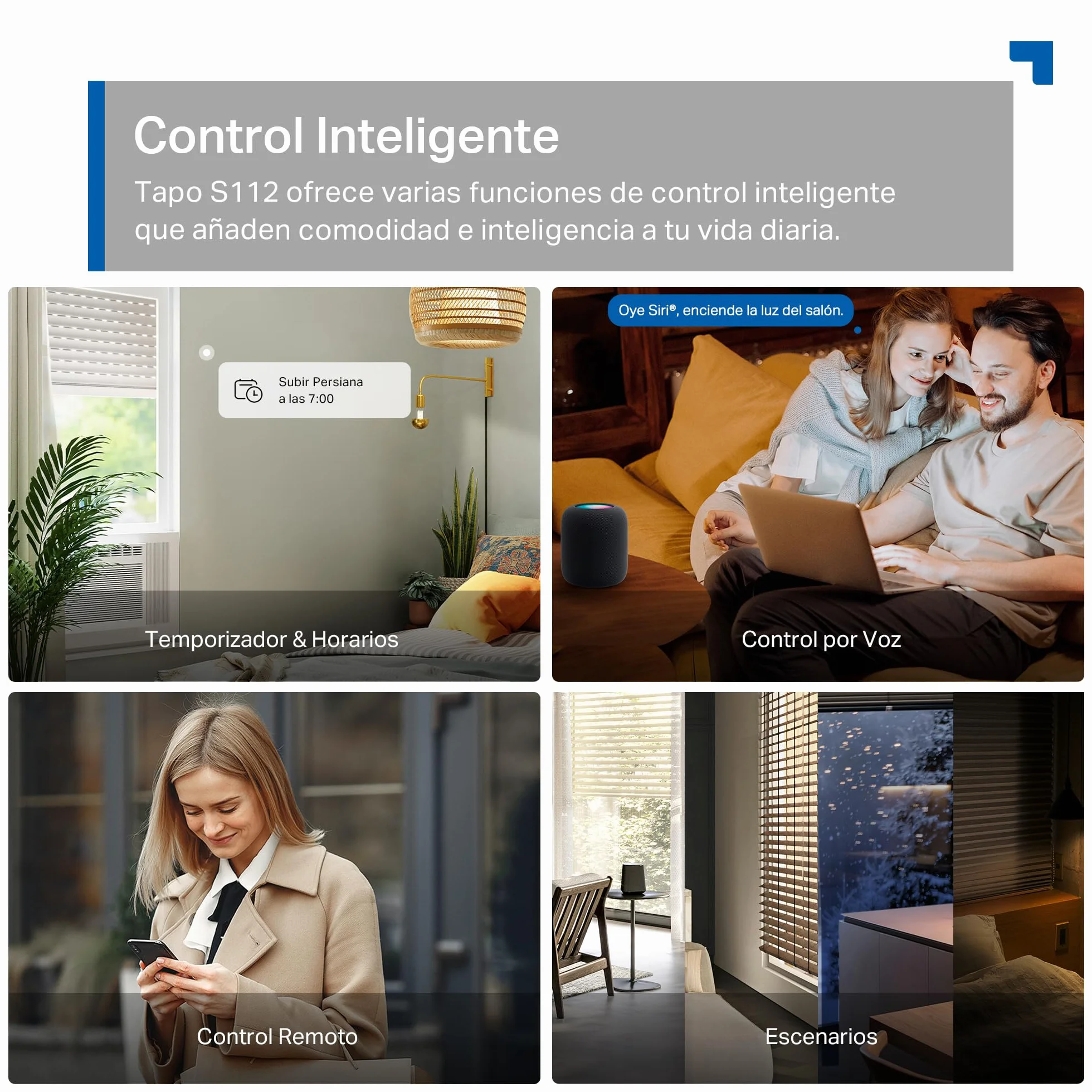 Tapo S112 2-kanałowy przełącznik przekaźnika Wi-Fi Bluetooth Smart 6 A sterowanie roletą oświetleniem pomiar zużycia energii