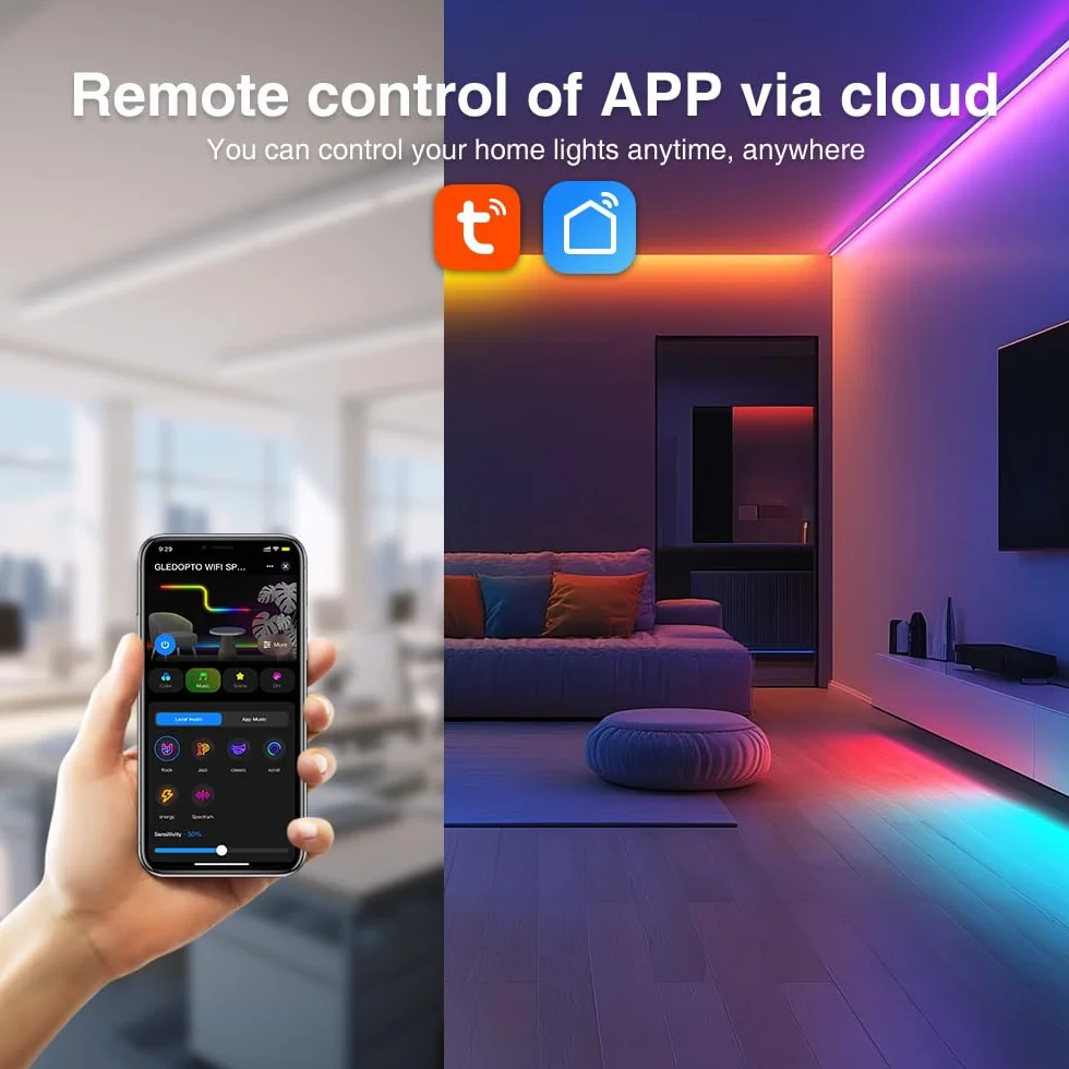 GLEDOPTO Tuya SPI kontroler pikseli RGBCCT RGBW RGB WiFi LED kontroler dynamiczne światło synchronizacja muzyki praca z Smart Life Google Assistant Alexa Yandex (206W-WiFi SPI)