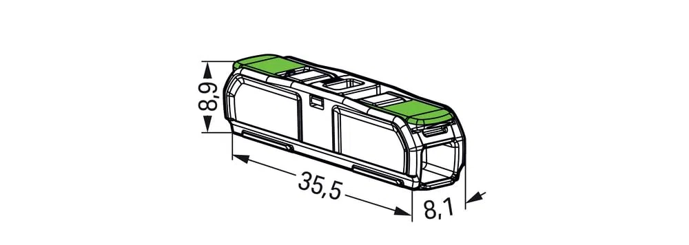 WAGO Green Range 2-przewodowe złącze przelotowe z dźwignią 221-2431 | przekrój znamionowy: 4 mm², z dźwignią, odpowiednie do wszystkich rodzajów przewodów, 60 sztuk