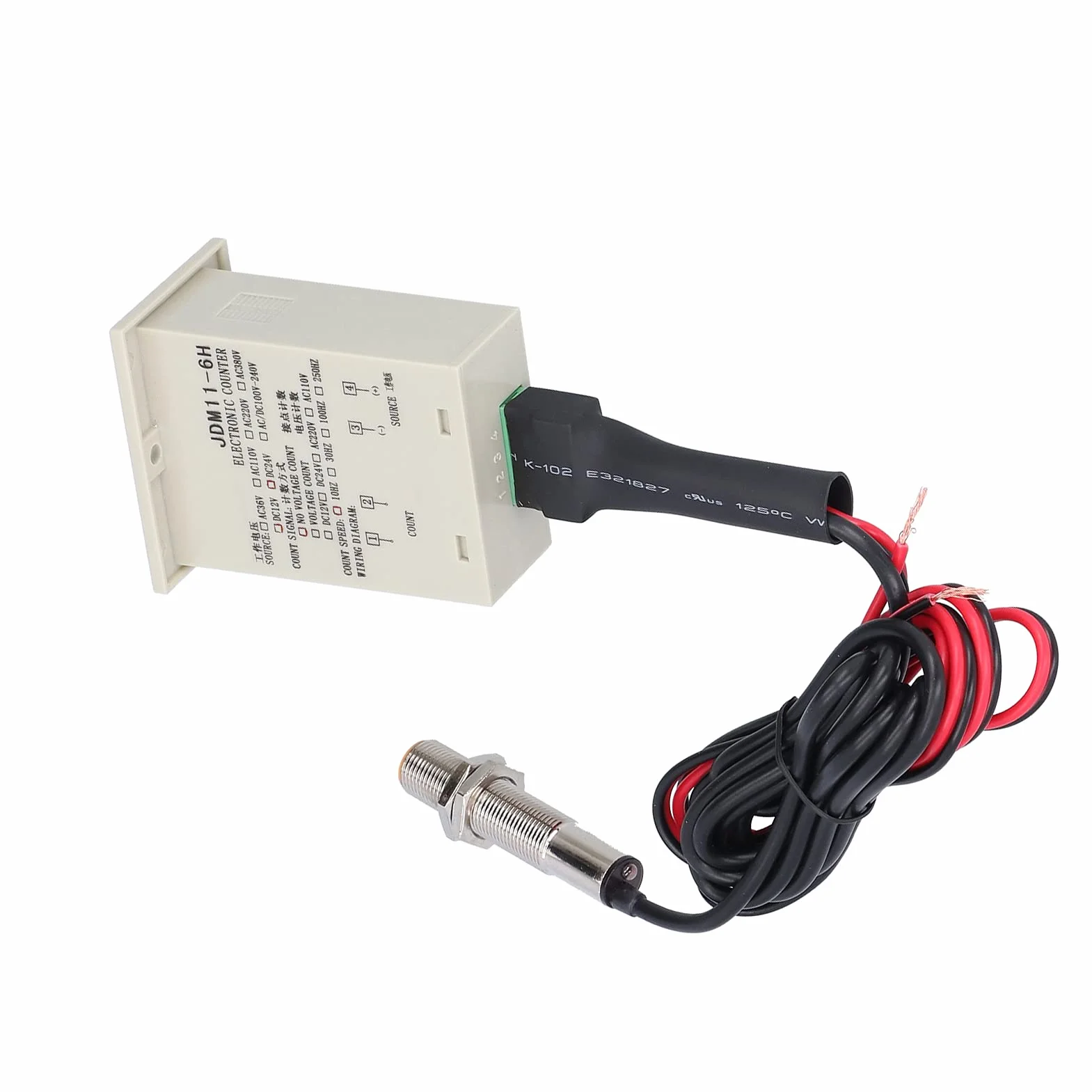 Cyfrowy licznik wyświetlacza, kontakt poziomu czujnika Magnetyczny metalowy obiekt Ciągła praca Przemysłowy panel zliczający Reset JDM11-6H(DC12-24V)