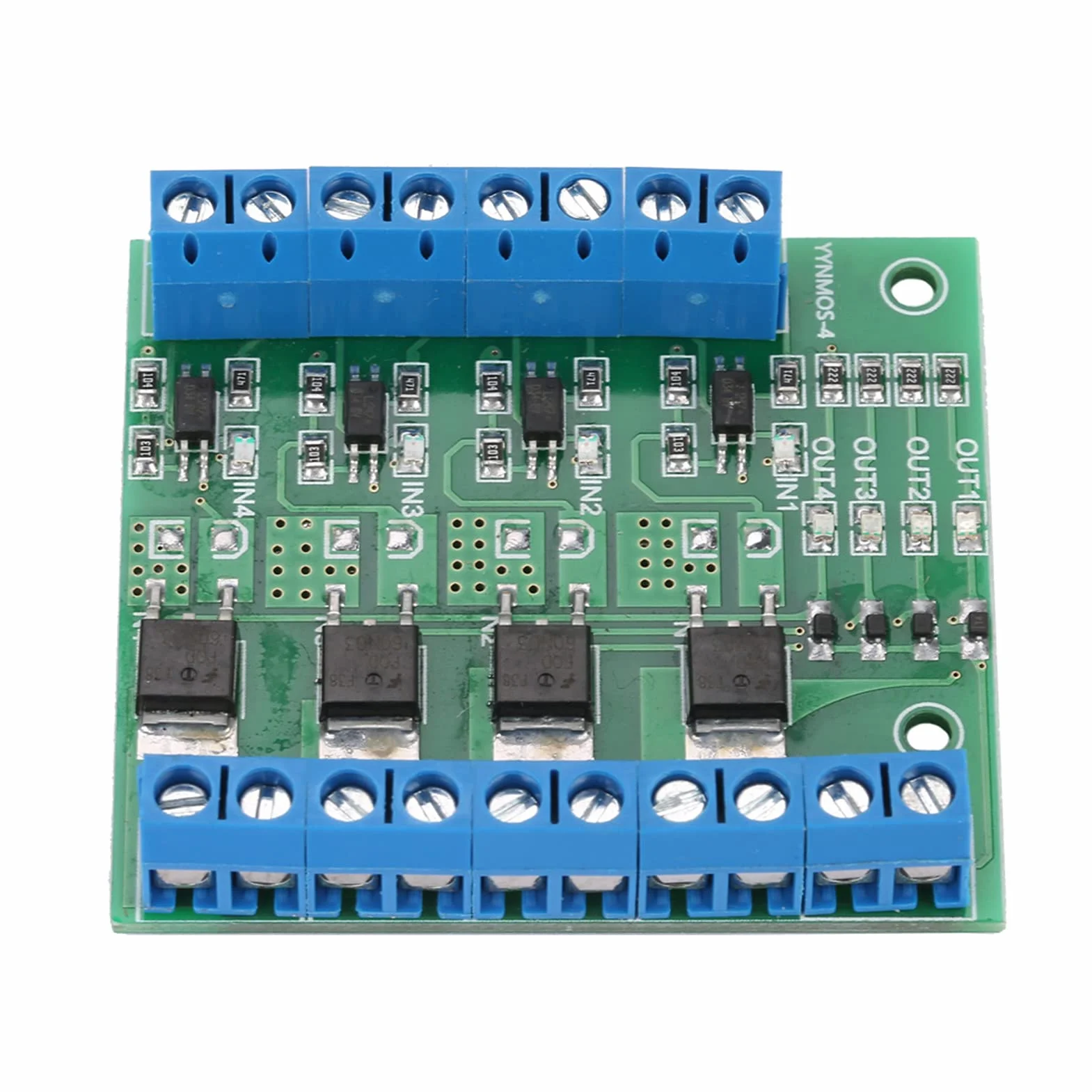 Płyta Mosfet, 8 Kanałów, Płyta Mosfet Yctze, 8 Kanałów PWM 4-kanałowy moduł MOS FET Wzmacniacz PLC Płytka Drukowana moduł Sterownika 3-20 V do 3.7-27VDC 10A