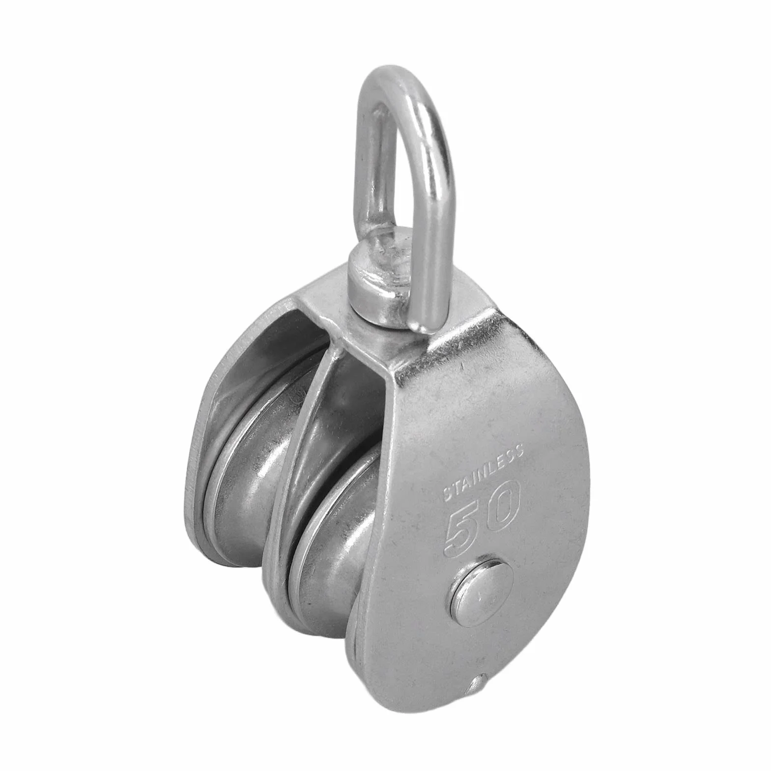 Podwójne Koło Pasowe ze Stali Nierdzewnej 304 50 mm 2,0 Cala 400 kg do Podnoszenia Łodzi