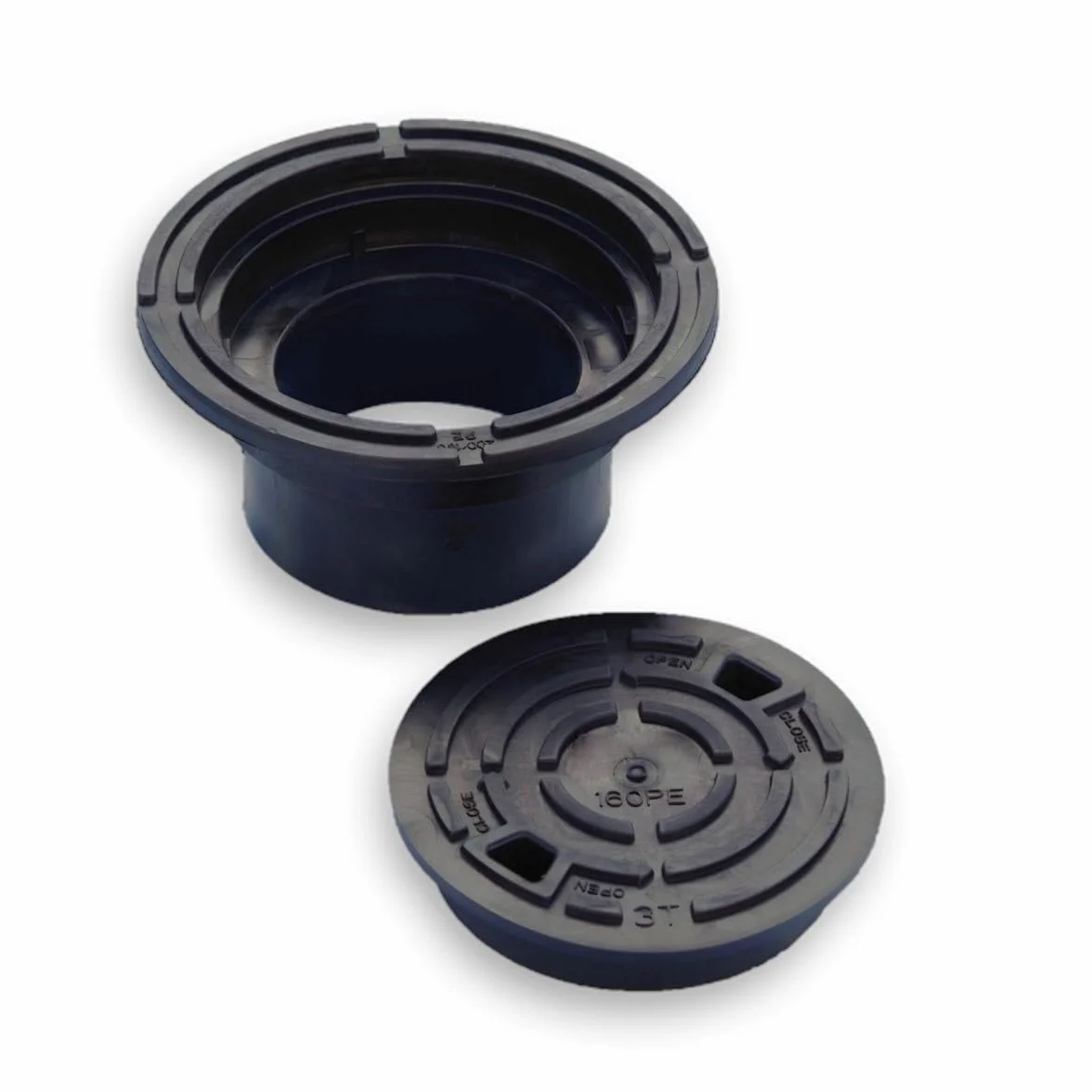 Varile Adapter pokrywy włazu DN160-DN200, czarna nasadka rury, obciążenie 3 tony