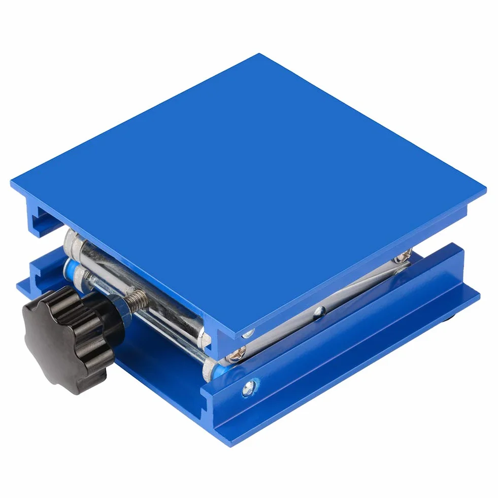 Stonylab Podnośnik Laboratoryjny 4 x 10 cm, 100 x 100 mm, Anodowany Aluminiowy Górny Pokład, Podnośnik Stołowy Nożycowy 5 kg, Zakres Podnoszenia