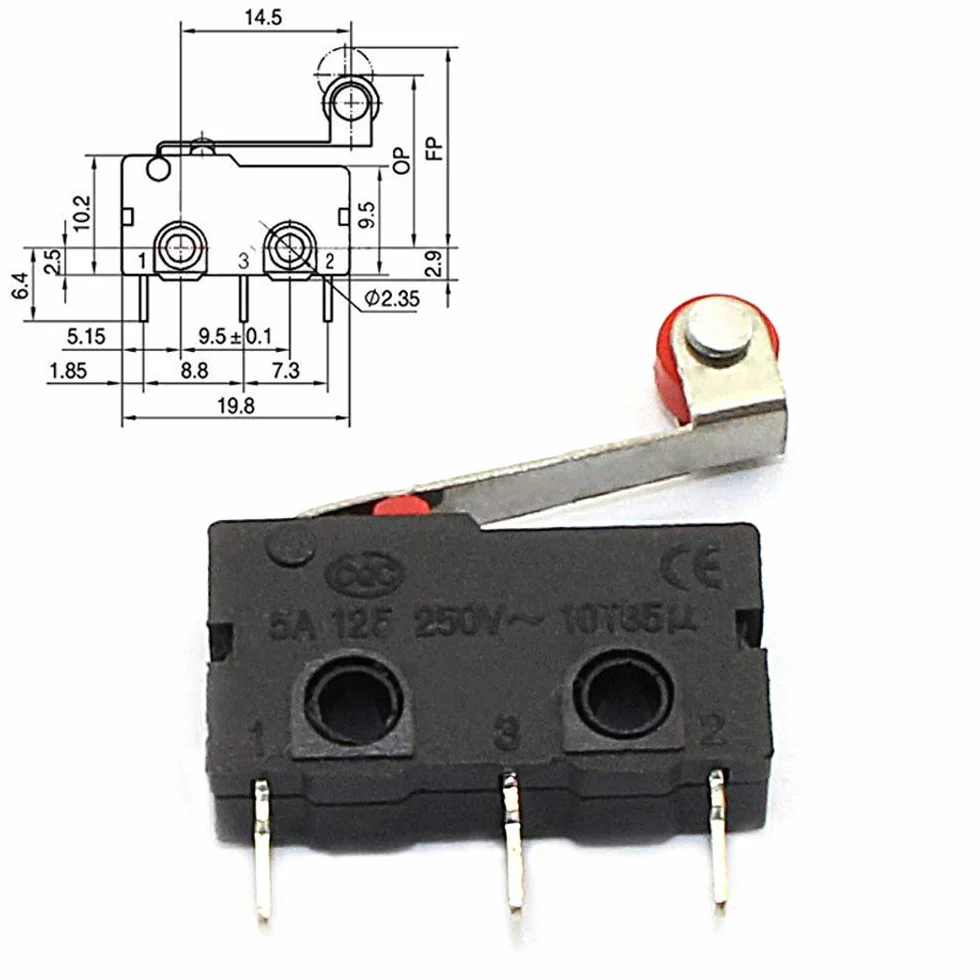 Przełącznik dźwigniowy 3-pinowy AC 5A 125V 250V SPDT 1NO 1NC Momentary PCB