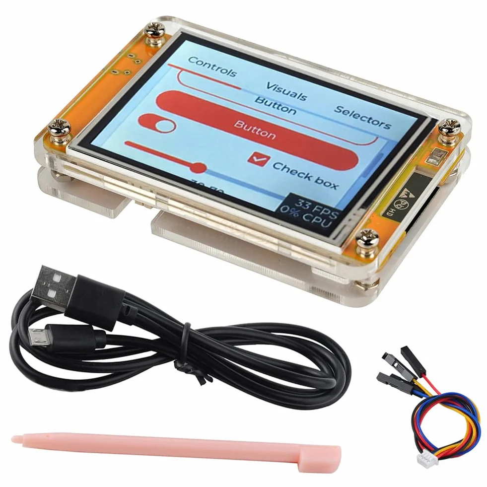 DIYmalls 2,8-calowy ESP32 wyświetlacz ESP32-2432S028R moduł rezystancyjny ekran dotykowy 240x320 TFT LCD ESP-32 płytka rozwojowa + akrylowa obudowa do Arduino