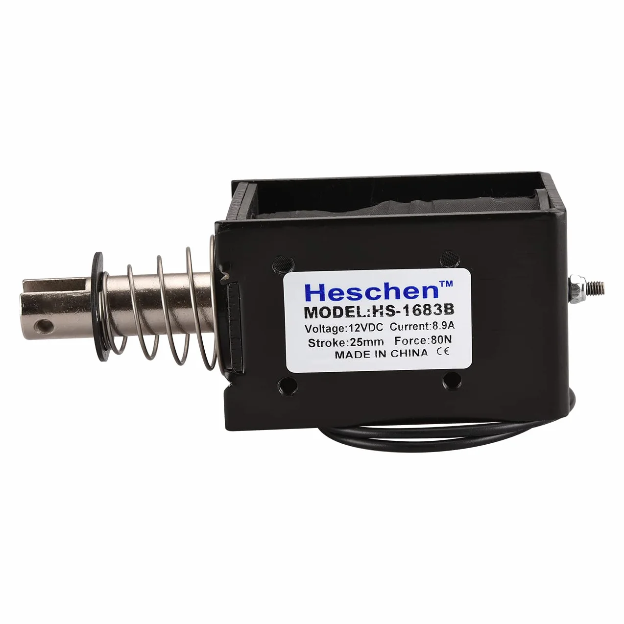 Heschen Elektromagnes HS-1683B DC12V 8,9A skok 25 mm siła 80N Push Pull