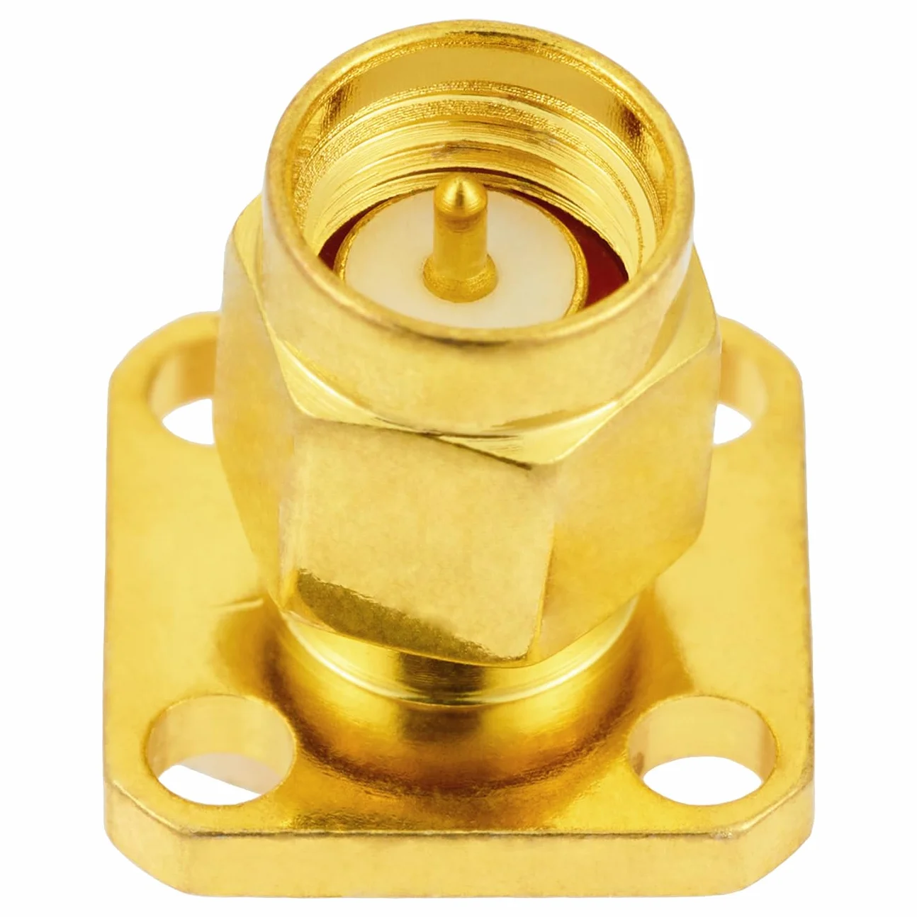 Vecys 2 Stuks SMA Męski Panel Podwozia RF Adapter Koncentryczny 50 Ohm SMA Męski 4 Otworowa Złącze do Montażu Panelowego do Anteny Radiowej Kabel Koncentryczny