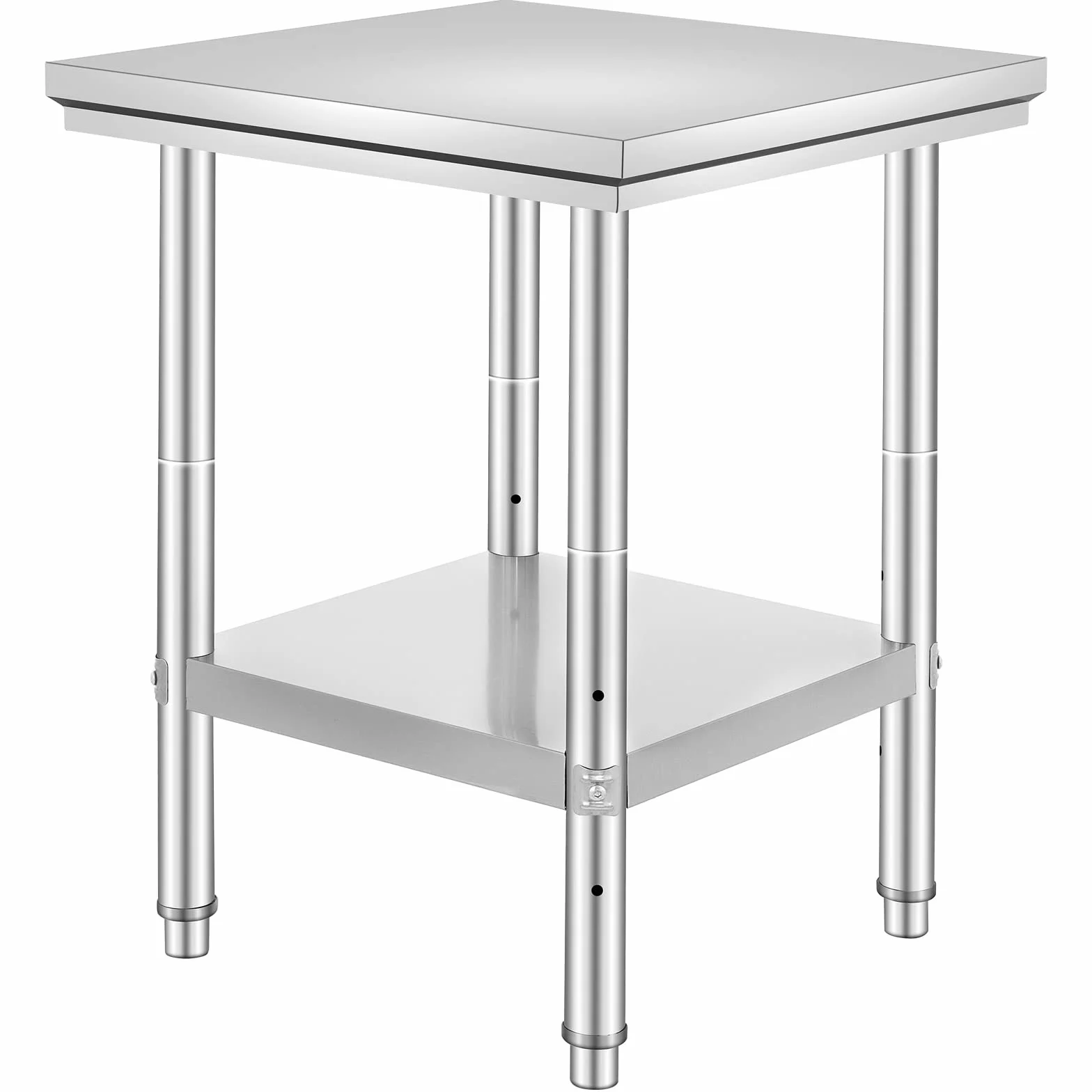 VEVOR Stół roboczy ze stali nierdzewnej, 60 cm x 60 cm, do przygotowywania posiłków, szycia, mycia, majsterkowania, wykorzystania w garażu itd.