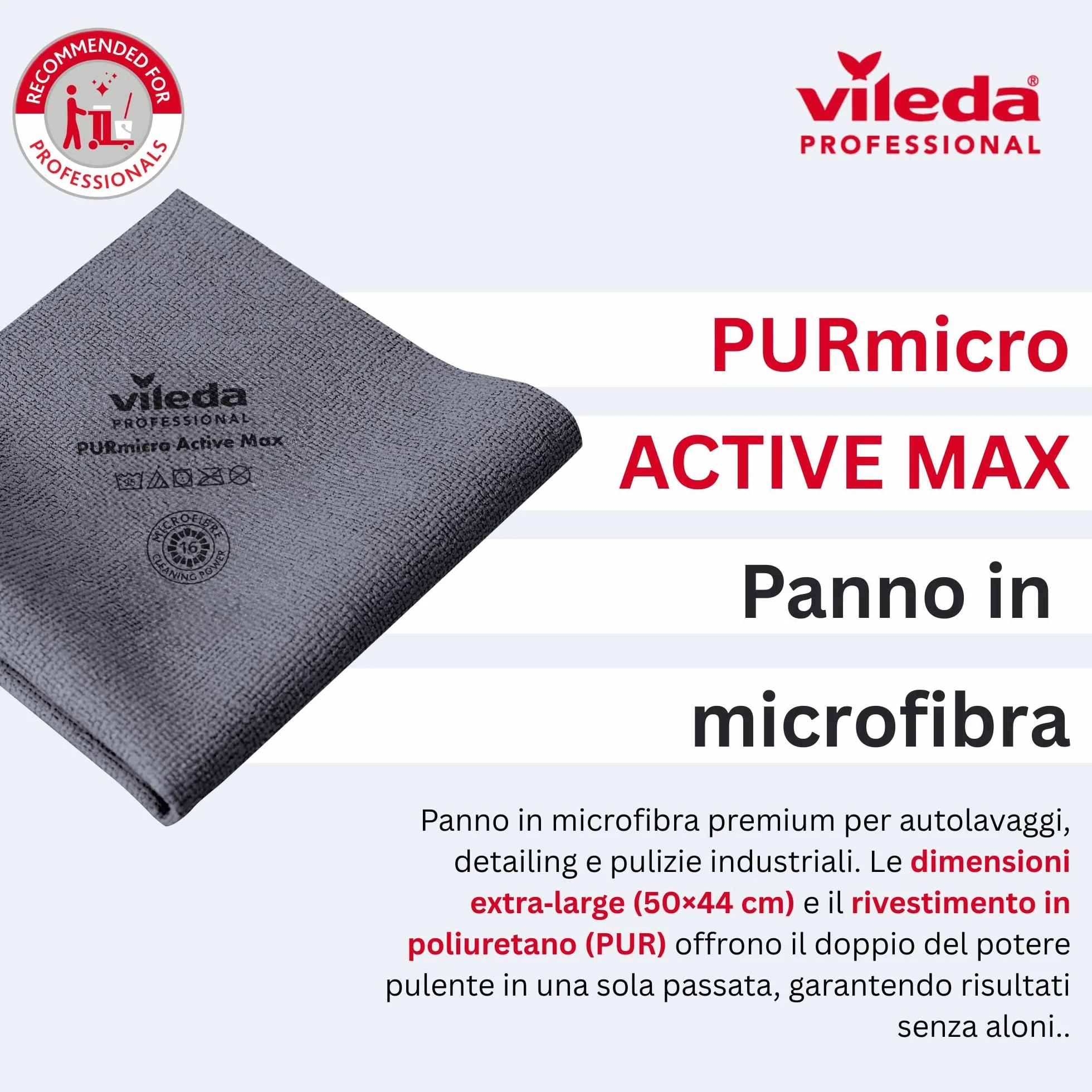 Vileda Professional Bayeta XL PURmicro Active MAX Szary 5 sztuk do mycia samochodu