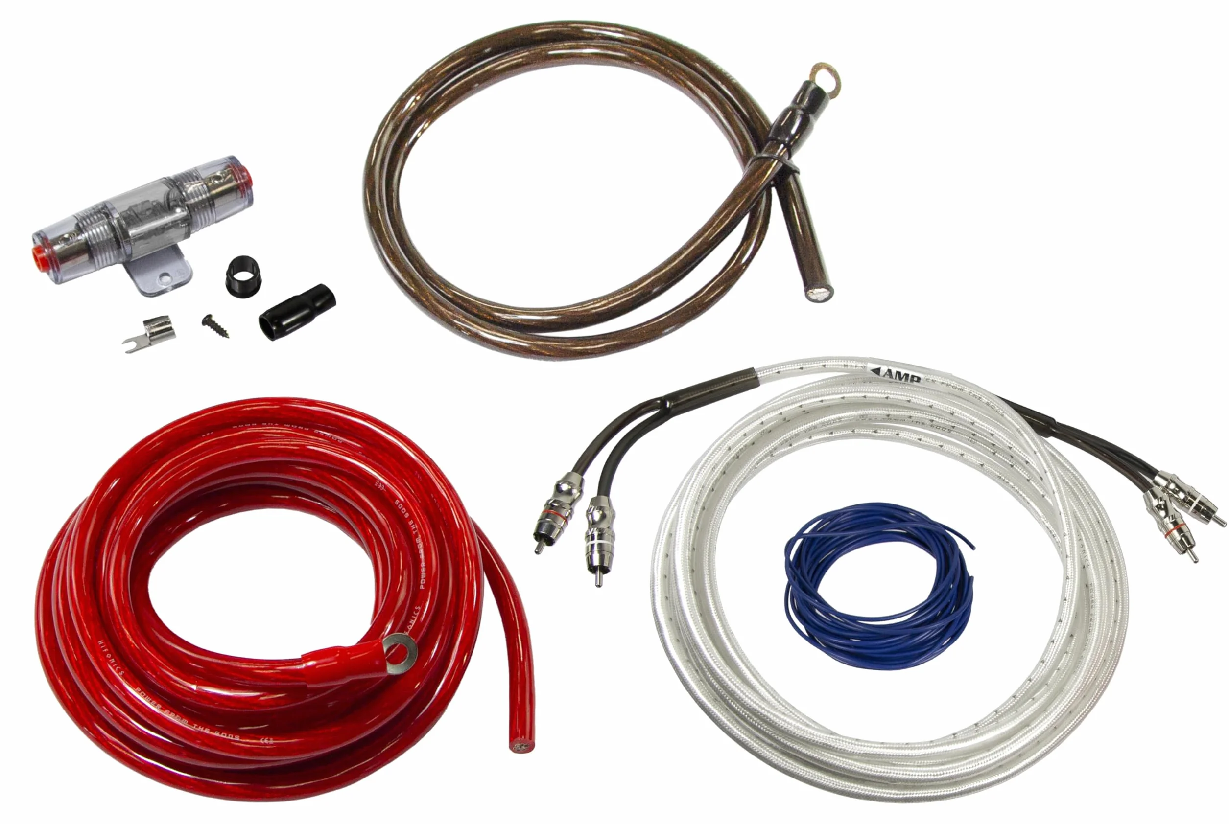 Hifonics HFX16WK zestaw instalacyjny 16 mm² z pozłacanymi końcówkami i bezpiecznikiem 80 A Mini-ANL