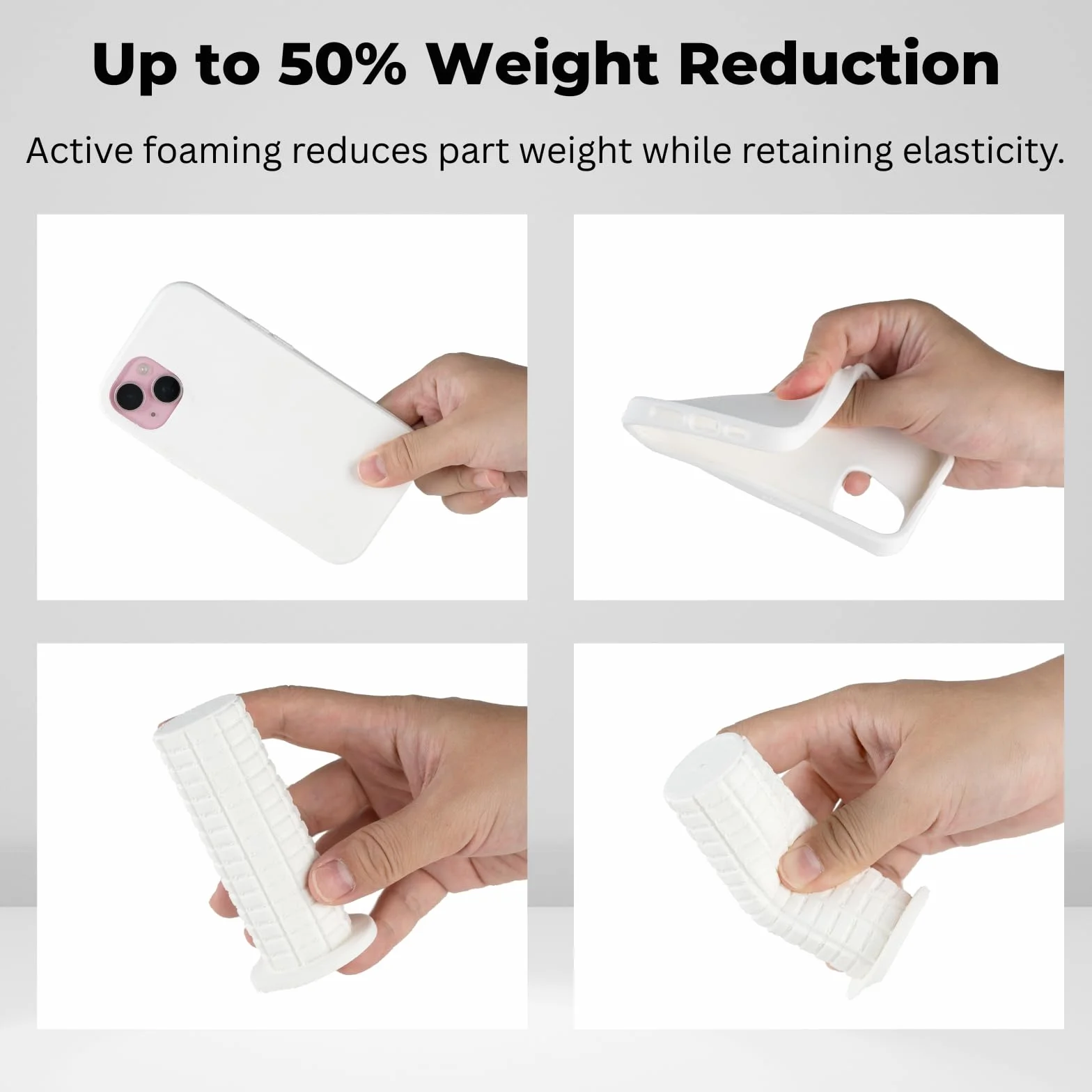 Siraya Tech Flex TPU Air – lekki, aktywnie pieniący się filament TPU, regulowana twardość 65A – 82 A, filament do drukarki 3D, szybkie drukowanie, miękki, do materiałów do druku 3D (biały, 1 kg)